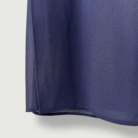 Vintage | Stanley Scott | Side-slit Palazzo Pants | M | Navy | Minimalist | 90's - Picture 11 of 16